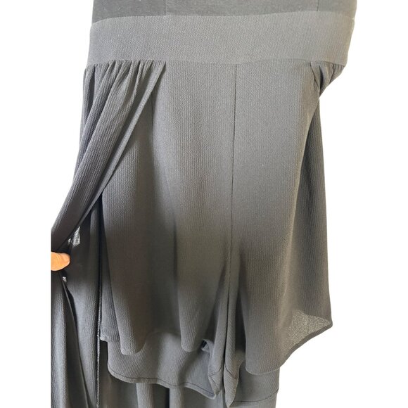 Leith Romper Maxi Overlay Black Anthropologie Crepe Sleeveless Medium - Picture 3 of 11